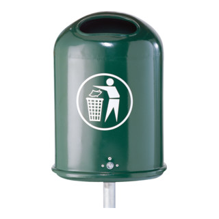 Schake Abfallbehälter oval ca. 45l, 600mm x 260mm x 410mm feuerverzinkt