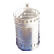 Schake Abfallbehälter oval ca. 45l, 600mm x 260mm x 410mm, montiert + Standpfosten Ø 60 x 1300 mm-1