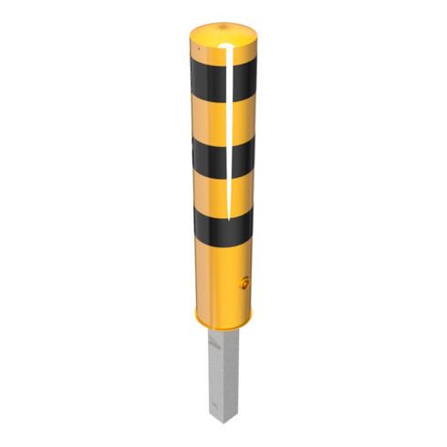 Schake Absperrpfosten, herausnehmbar + Dreikantverschluss Ø 193mm, gelb / schwarz