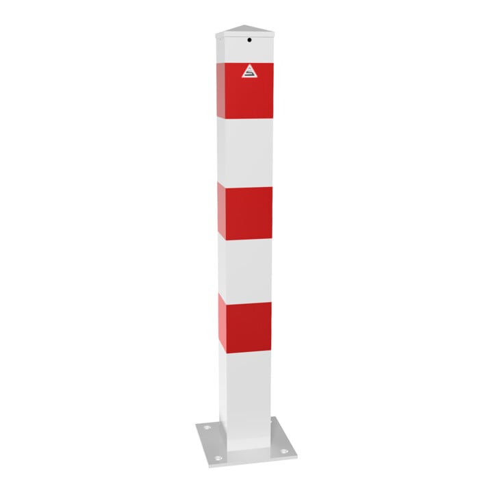 Set Schake Absperrpfosten Typ 40151FBG, herausnehmbar, Ø 152mm + Dreikantverschluss, gelb/schwarz + Dreikantschlüssel M 12, Standard + Grauguss-Univ.-Schlüssel z.Absperrpf. m.Feuerw.-V. + Abdeckkappe Art.Nr.470.20 ohne Verschluss + Abdeckkappe Art.Nr.470.