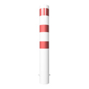 Schake Absperrpfosten Typ 40150B, ortsfest, zum Einbetonieren, Ø 152mm, Gesamtlänge:1200mm, weiß / rot-2