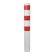Schake Absperrpfosten Typ 40151B, ortsfest, zum Einbetonieren, Ø 152mm, Gesamtlänge:1500mm, weiß / rot-1