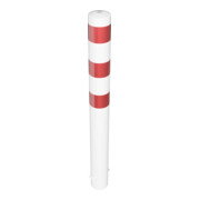 Schake Absperrpfosten Typ 40151B, ortsfest, zum Einbetonieren, Ø 152mm, Gesamtlänge:1500mm, weiß / rot-2