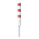 Schake Absperrpfosten Typ 40151FB, herausnehmbar, Ø 152mm + Dreikantverschluß, weiß / rot-2