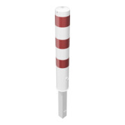 Schake Absperrpfosten Typ 40151FB, herausnehmbar, Ø 152mm + Dreikantverschluß, weiß / rot-4