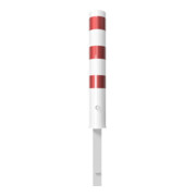 Schake Absperrpfosten Typ 40151FB, herausnehmbar, Ø 152mm + Dreikantverschluß, weiß / rot-5