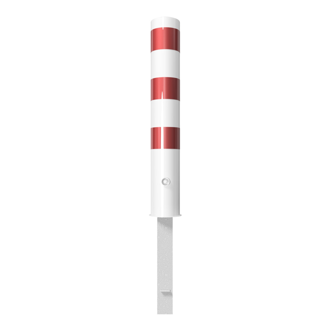 Schake Absperrpfosten Typ 40151FB, herausnehmbar, Ø 152mm + Dreikantverschluß, weiß / rot