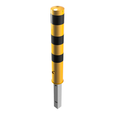 Schake Absperrpfosten Typ 40151FBG, herausnehmbar, Ø 152mm + Dreikantverschluß, gelb / schwarz