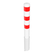 Schake Absperrpfosten Typ 40151HB, herausnehmbar, ohne Verschluss, Ø 152mm, Gesamtlänge:1500mm, weiss / rot-5