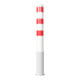 Schake Absperrpfosten Typ 40151HB, herausnehmbar, ohne Verschluss, Ø 152mm, Gesamtlänge:1500mm, weiss / rot