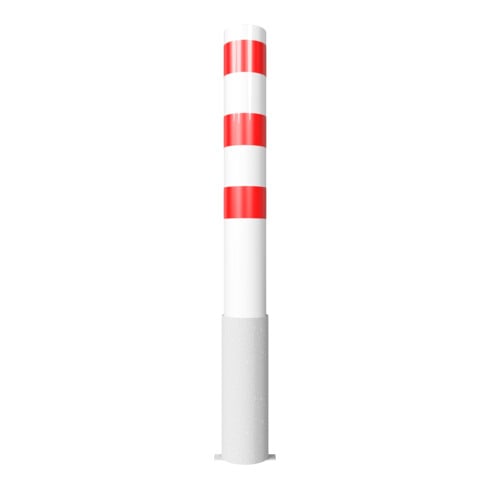 Schake Absperrpfosten Typ 40151HB, herausnehmbar, ohne Verschluss, Ø 152mm, Gesamtlänge:1500mm, weiss / rot