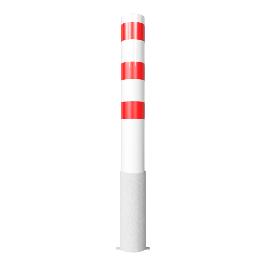 Schake Absperrpfosten Typ 40151HB, herausnehmbar, ohne Verschluss, Ø 152mm, Gesamtlänge:1500mm, weiss / rot