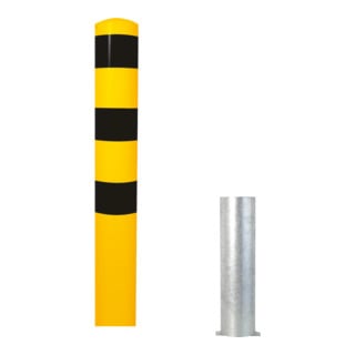 Schake Absperrpfosten Typ 40151HBG, herausnehmbar, ohne Verschluss, Ø 152mm, Gesamtlänge:1500mm, gelb / schwarz