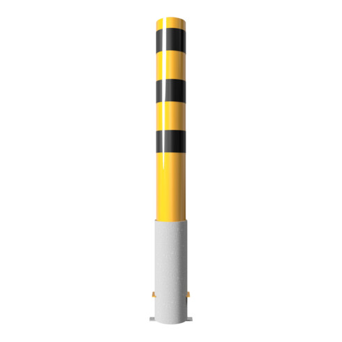 Schake Absperrpfosten Typ 40151HBG, herausnehmbar, ohne Verschluss, Ø 152mm, Gesamtlänge:1500mm, gelb / schwarz