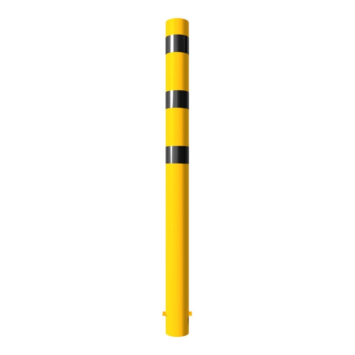 Schake Absperrpfosten Typ 40152BG, ortsfest, zum Einbetonieren, Ø 152mm, Gesamtlänge:2000mm, gelb / schwarz
