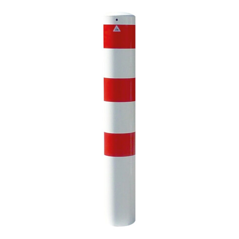 Schake Absperrpfosten Typ 40152HB, herausnehmbar, ohne Verschluss, Ø 152mm, Gesamtlänge:2000mm, weiss / rot