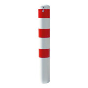 Schake Absperrpfosten Typ 40152HB, herausnehmbar, ohne Verschluss, Ø 152mm, Gesamtlänge:2000mm, weiss / rot-4