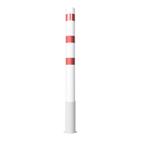Schake Absperrpfosten Typ 40152HB, herausnehmbar, ohne Verschluss, Ø 152mm, Gesamtlänge:2000mm, weiss / rot