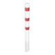 Schake Absperrpfosten Typ 40152HB, herausnehmbar, ohne Verschluss, Ø 152mm, Gesamtlänge:2000mm, weiss / rot-5