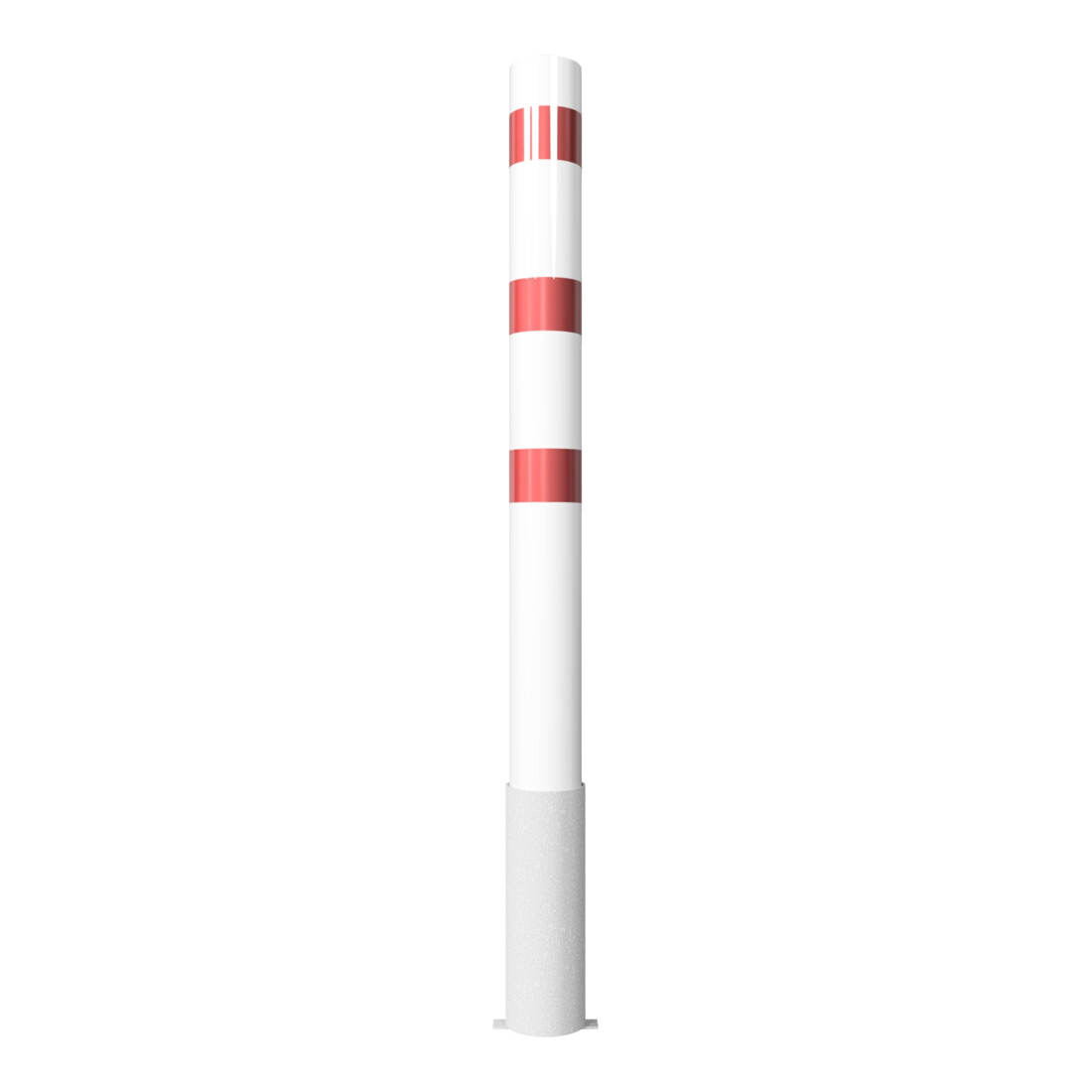 Schake Absperrpfosten Typ 40152HB, herausnehmbar, ohne Verschluss, Ø 152mm, Gesamtlänge:2000mm, weiss / rot