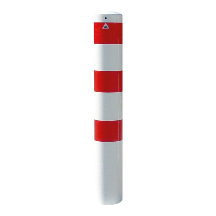 Schake Absperrpfosten Typ 40152HB, herausnehmbar, ohne Verschluss, Ø 152mm, Gesamtlänge:2000mm, weiss / rot