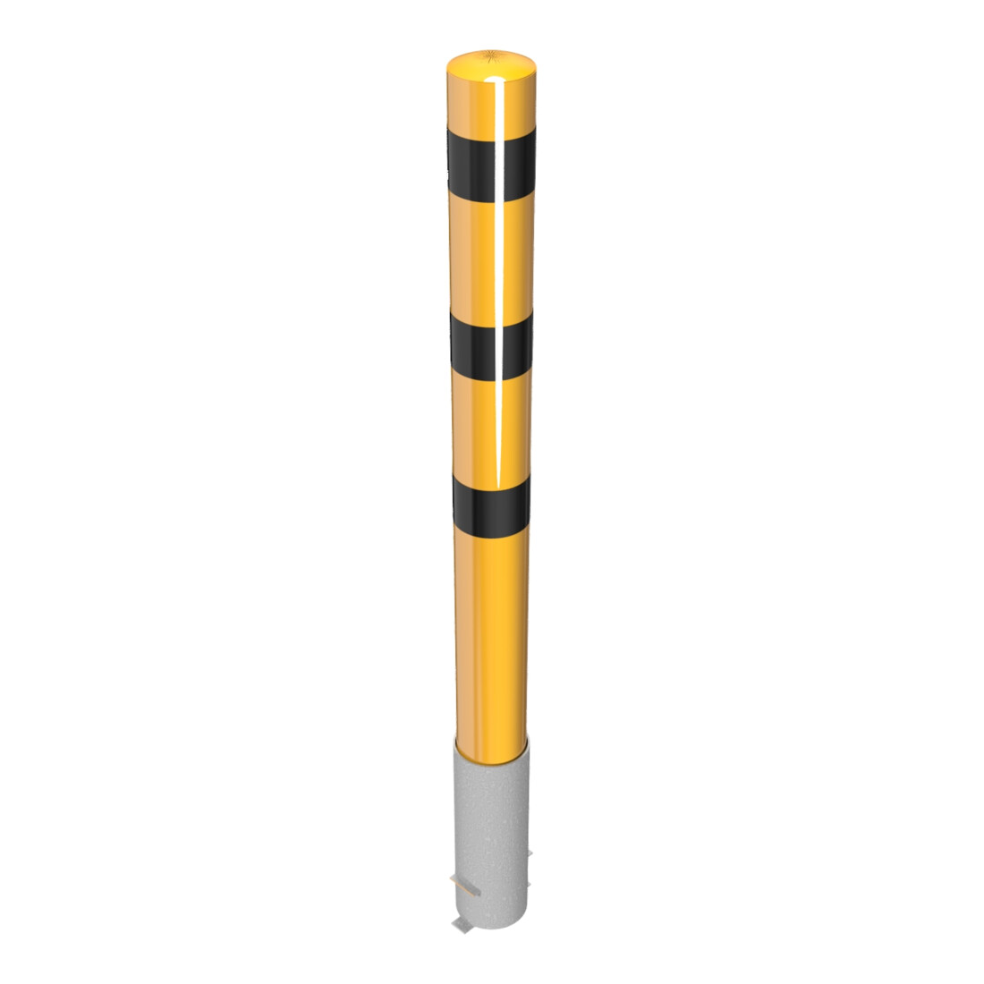 Schake Absperrpfosten Typ 40152HBG, herausnehmbar, ohne Verschluss, Ø 152mm, Gesamtlänge:2000mm, gelb / schwarz