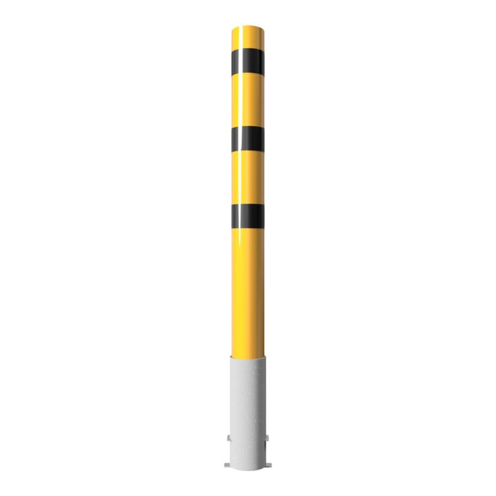 Schake Absperrpfosten Typ 40152HBG, herausnehmbar, ohne Verschluss, Ø 152mm, Gesamtlänge:2000mm, gelb / schwarz