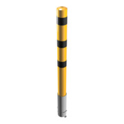 Schake Absperrpfosten Typ 40152HBG, herausnehmbar, ohne Verschluss, Ø 152mm, Gesamtlänge:2000mm, gelb / schwarz-5