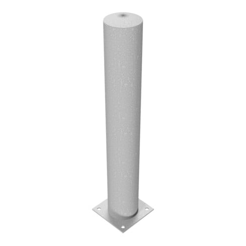 Schake Stahlrohrpoller Ø 152 x 3,2 mm zum Aufdübeln feuerverzinkt / weiß beschichtet, feuerverzinkt, Gesamtlänge: 1000 mm, mit aufgeschweißter Stahlkappe
