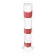 Schake Absperrpfosten Typ 40153B, ortsfest, zum Aufdübeln + Bodenplatte 220x220mm, Ø 152mm, Gesamtlänge:1000mm, weiß / rot-4