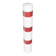 Schake Absperrpfosten Typ 40190B, ortsfest, zum Einbetonieren, Ø 193mm, Gesamtlänge:1200mm, weiß / rot-2
