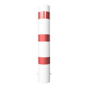 Schake Absperrpfosten Typ 40190B, ortsfest, zum Einbetonieren, Ø 193mm, Gesamtlänge:1200mm, weiß / rot-5