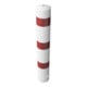 Schake Absperrpfosten Typ 40190B, ortsfest, zum Einbetonieren, Ø 193mm, Gesamtlänge:1200mm, weiß / rot