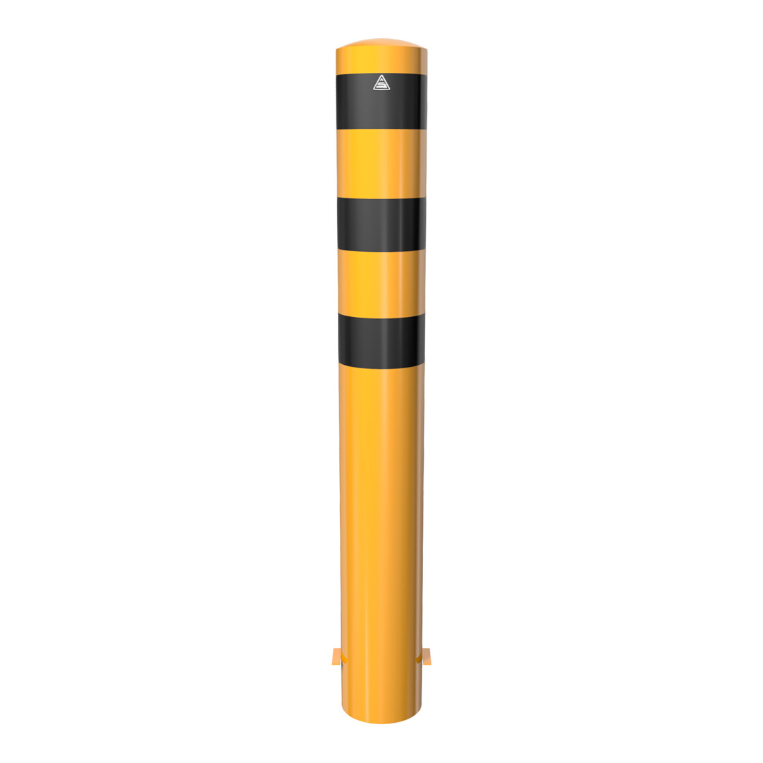 Schake Absperrpfosten Typ 40190BG, ortsfest, zum Einbetonieren, Ø 193mm, Gesamtlänge:1200mm, gelb / schwarz