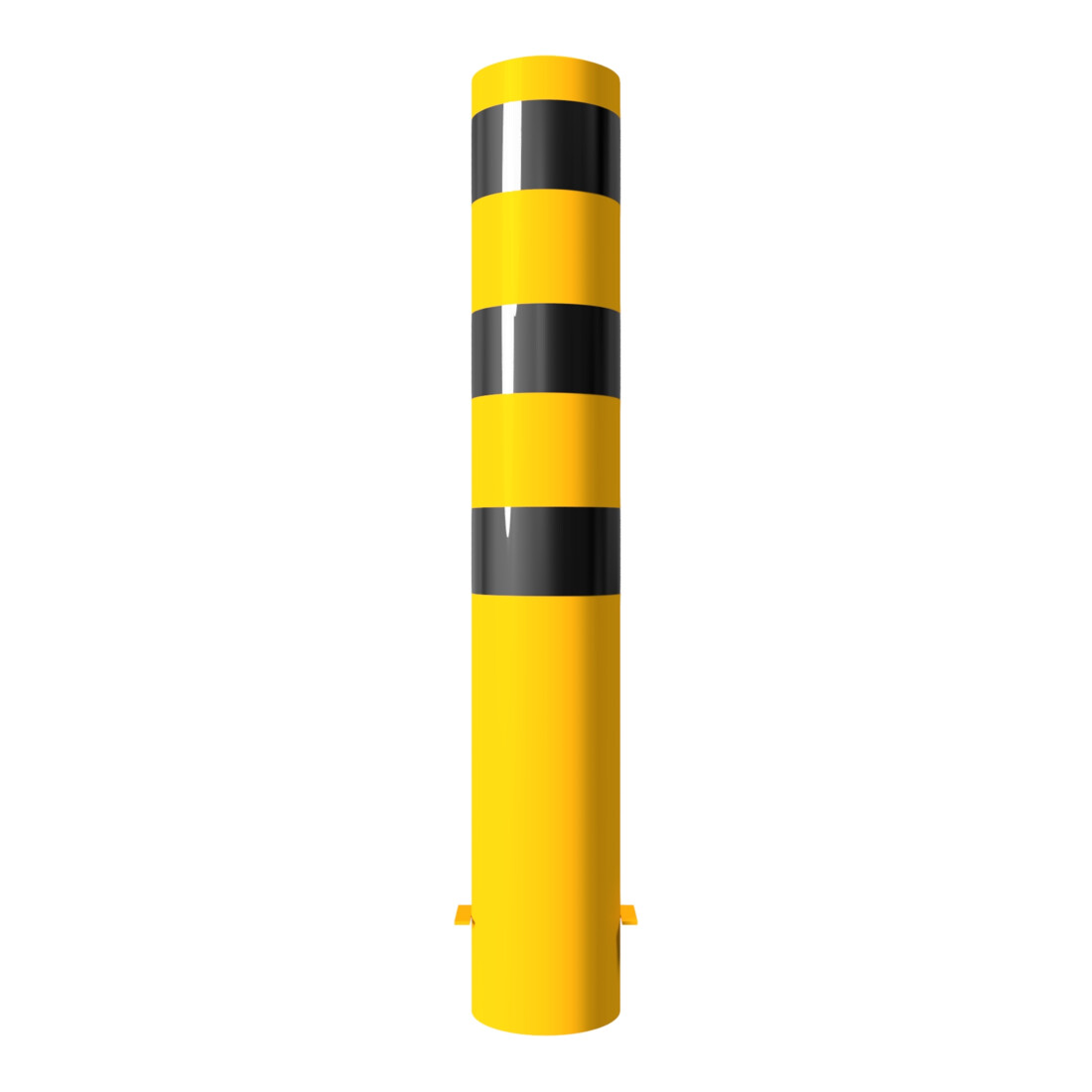 Schake Absperrpfosten Typ 40190BG, ortsfest, zum Einbetonieren, Ø 193mm, Gesamtlänge:1200mm, gelb / schwarz