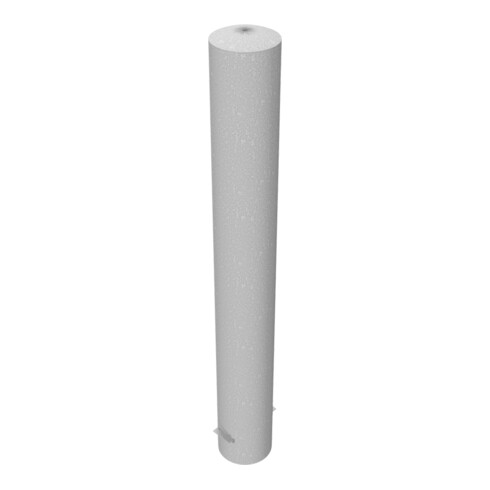 Schake Stahlrohrpoller Ø 193 x 3,6 mm ortsfest, zum Einbetonieren feuerverzinkt / weiß beschichtet, feuerverzinkt, Gesamtlänge: 1500 mm, mit aufgeschweißter Stahlkappe