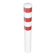 Schake Absperrpfosten Typ 40191B, ortsfest, zum Einbetonieren, Ø 193mm, Gesamtlänge:1500mm, weiß / rot-2