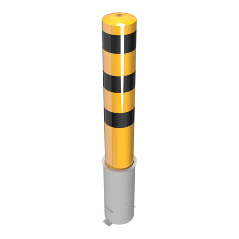 Schake Absperrpfosten Typ 40192HBG, herausnehmbar, ohne Verschluss, beschichtet, gelb / schwarz