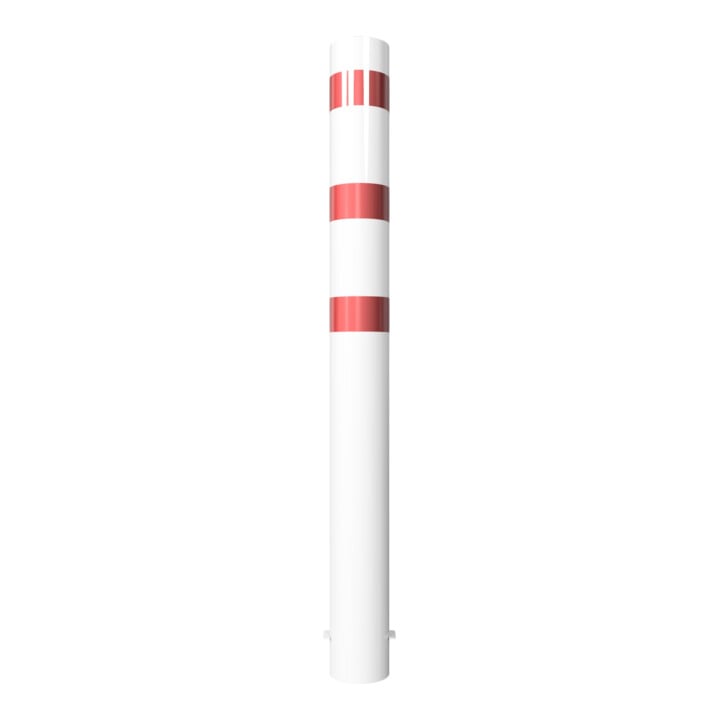 Schake Absperrpfosten Typ 40192B, ortsfest, zum Einbetonieren, Ø 193mm, Gesamtlänge:2000mm, weiß / rot