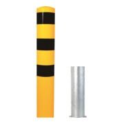 Schake Absperrpfosten Typ 40192HBG, herausnehmbar, ohne Verschluss, Ø 193mm, Gesamtlänge:2000mm, beschichtet, gelb / schwarz