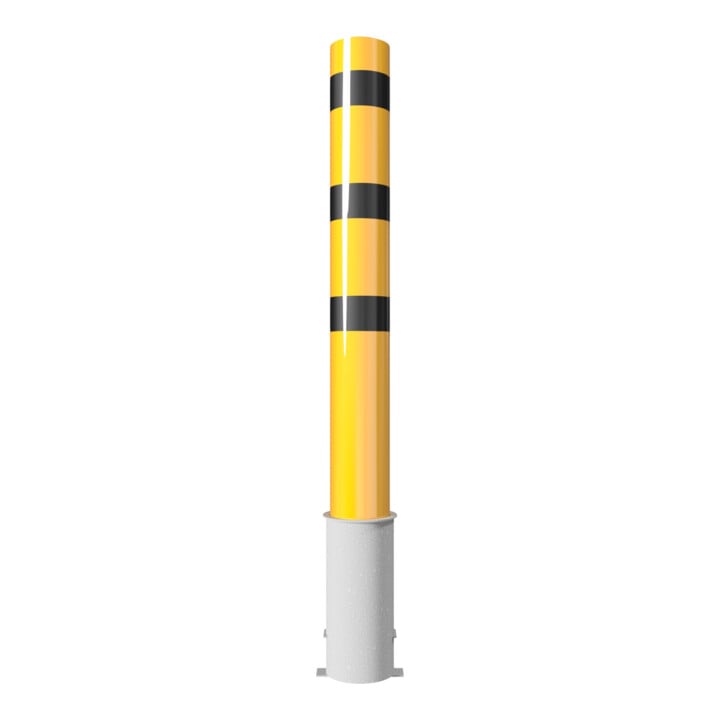 Schake Absperrpfosten Typ 40192HBG, herausnehmbar, ohne Verschluss, Ø 193mm, Gesamtlänge:2000mm, beschichtet, gelb / schwarz
