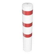 Schake Absperrpfosten Typ 40271B, ortsfest, zum Einbetonieren, Ø 273mm, Gesamtlänge:1500mm, weiß / rot-2