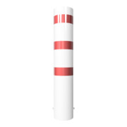 Schake Absperrpfosten Typ 40271B, ortsfest, zum Einbetonieren, Ø 273mm, Gesamtlänge:1500mm, weiß / rot-4