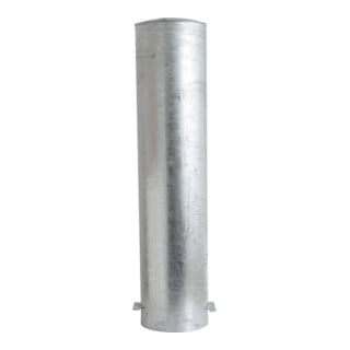 Schake Absperrpfosten Typ 40272B, ortsfest, zum Einbetonieren, Ø 273mm, Gesamtlänge:2000mm, weiß / rot