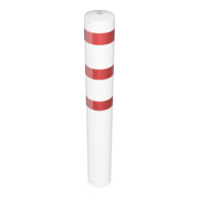 Schake Absperrpfosten Typ 40272B, ortsfest, zum Einbetonieren, Ø 273mm, Gesamtlänge:2000mm, weiß / rot-4