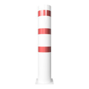 Schake Absperrpfosten Typ 40273B, ortsfest, Ø 273mm, Gesamtlänge:1500mm, weiß / rot-5