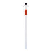 Schake Absperrpfosten Typ 4042B/1, ortsfest-, Ø42mm, zum Einbetonieren, weiß / rot + 1 Öse