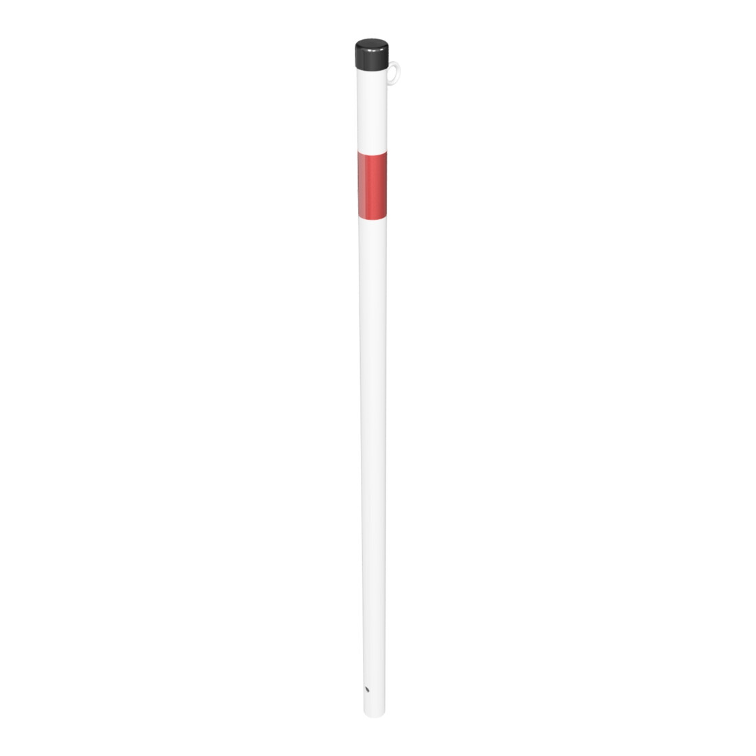 Schake Absperrpfosten Typ 4042B/1, ortsfest-, Ø42mm, zum Einbetonieren, weiß / rot + 1 Öse