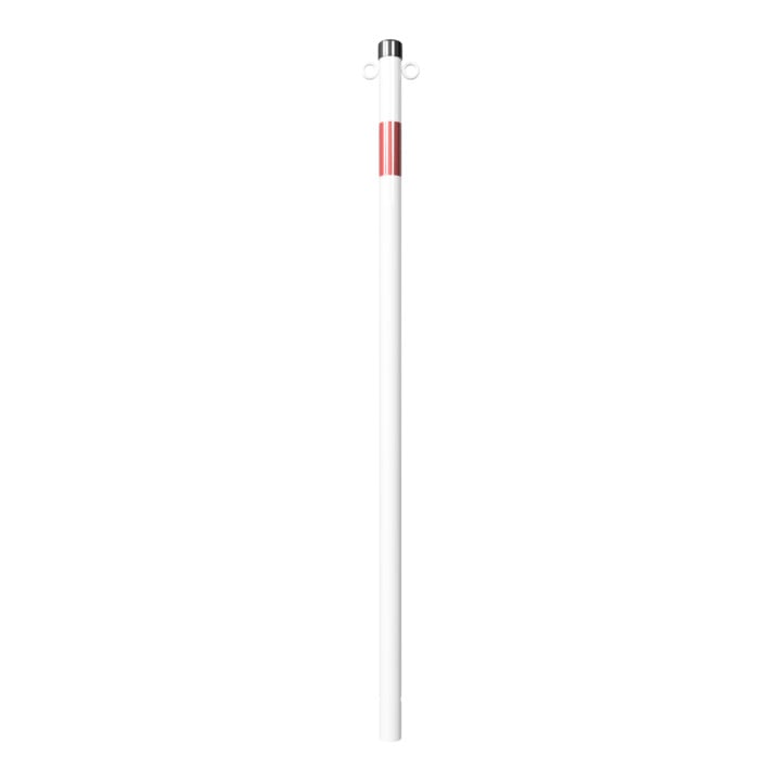 Schake Absperrpfosten Typ 4042B/2, ortsfest, Ø42mm, zum Einbetonieren, weiß / rot + 2 Ösen