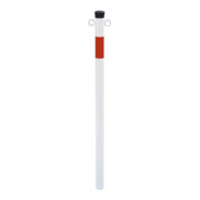 Schake Absperrpfosten Typ 4042B/2, ortsfest, Ø42mm, zum Einbetonieren, weiß / rot + 2 Ösen-4